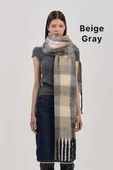 Basic Checkered Buckle muffler scarf (6COLOR)