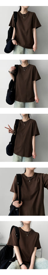 ローズベーシックプレインショートスリーブTシャツ