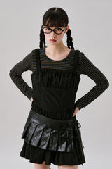 Stripe wool Tee [Black]