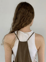 PINAFORE DRESS BROWN