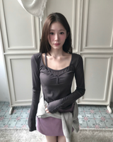 エルバースリムレイヤーボタンTシャツ