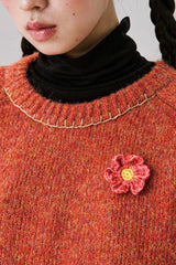 Tommy Flower Knit [Orange]