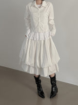 リルームバルーンティアードミディスカート