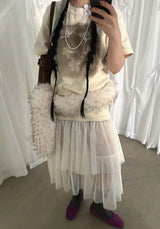 BEADS ANGORA BEANIE (WHITE, GRAY 2COLORS!)