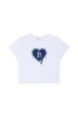 White P:HEART crop t-shirts