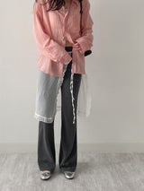 [Unisex] Fomi Linen Check Over Fit Shirt
