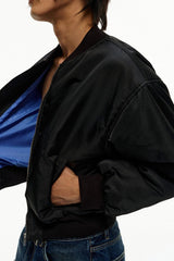 Pleated Bomber Cotton Jacket