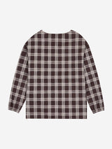 1/2 REGULAR CHECK STRING SHIRTS (BROWN)