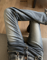 bandage y2k low-waist bootcut pants