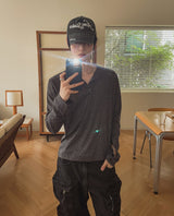 ディブリブヘンリーネック長袖Tシャツ