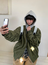 [unisex] ユーインビーツーウェイシャーリングフードフライトジャンパー