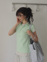 dancing orchid standard slim-fit PK T-shirts (tropical green) 2sizes