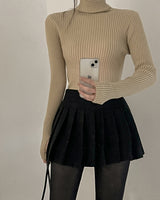 Pleated mini skirt pants