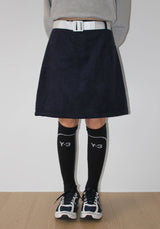(Lining Fleece) SUEDE MIDI SKIRT