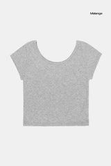 スタンダードワイドUネッククロップTシャツ