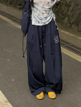 Number Navy Casual Banding Pants