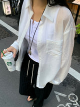 [MADE] Lelun Summer See-Through Stripe Shirt