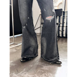 [Unisex] Damage boots cut flare pants
