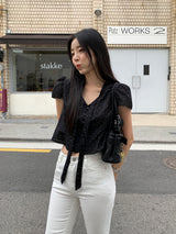 [MADE] Shimiz Dotted Puff Blouse