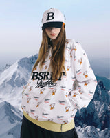 BSRBT SPORTY PULLOVER SNAP JACKET - WHITE/BEIGE