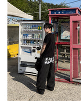 カルテルバックプリンティングデニムパンツ