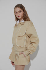 CHINO PLEATS SKIRT