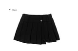 Chefon Button Tennis Wrap Mini Skirt