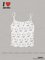 Mini Dog Printed Cardigan Top Set