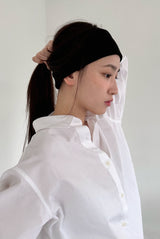 cotton rib hair band - black