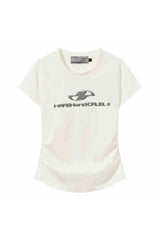 スリムニットロゴクロップTシャツ