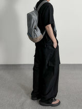 Color string wide cargo pants
