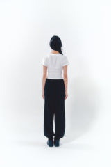 Heart Logo Shirring Detail Top Ivory