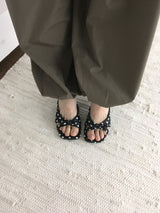 ドットクロームヒールミュール