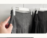 povin woolen pleats mini skirt