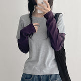 Art Stripe Layered Long Sleeve T-Shirt (5 colors)