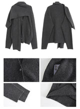 Cape Muffler Loose Fit Knit Cardigan