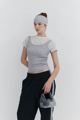 【MADE】 Stripe Cropped T-Shirts_Ivory