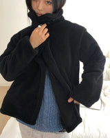 ダメケーブルニットVネックルーズフィットロングスリーブロングニット