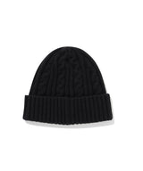 Authentic Twisted Cable Wool Beanie Black