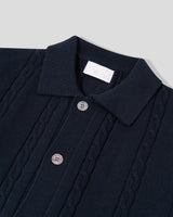 Tiban Cable Knit Short‑Sleeve Cardigan