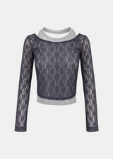 Double Neck Sheer Lace Top
