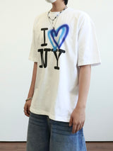 Love NY printing half sleeve 2C