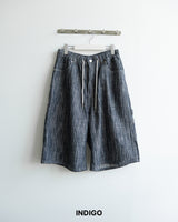 Patch Stripe Bermuda Denim Pants