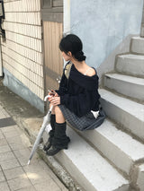 Rib Vintage Check Skirt