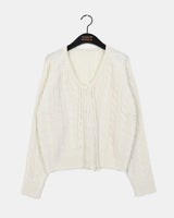 Narkle Twisted Ribbon String Knit Cardigan