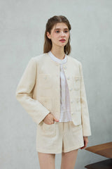 CHERISH TWEED JACKET / WHITE