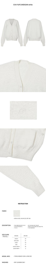 EVA FUR CARDIGAN white
