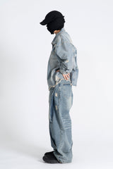 Poria Vintage Crop Denim Jacket