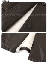 High-End Leather Warm Pocket Half Coat