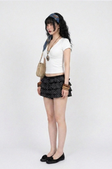 TIERED POLKA DOT RUFFLE SHORTS